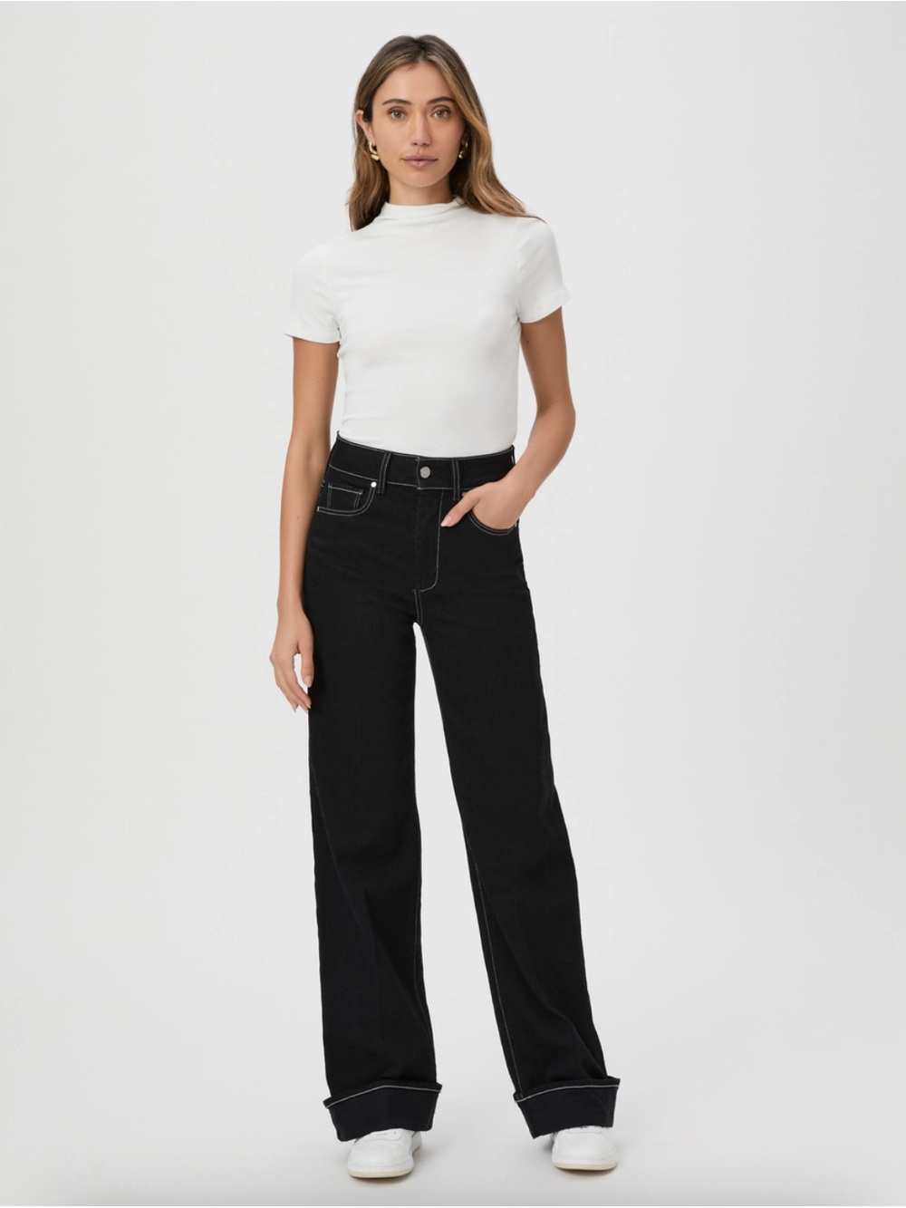 Paige Sasha Wide Cuffed Jeans